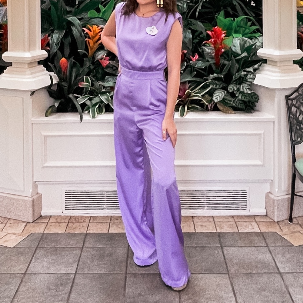 Purple Satin Jumpsuit